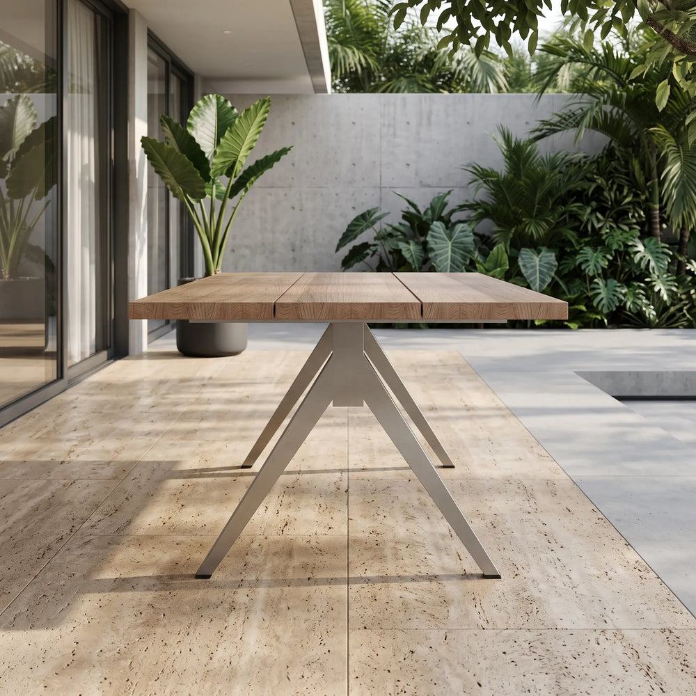 Alura 79" Dining Table with Teak and Aluminum