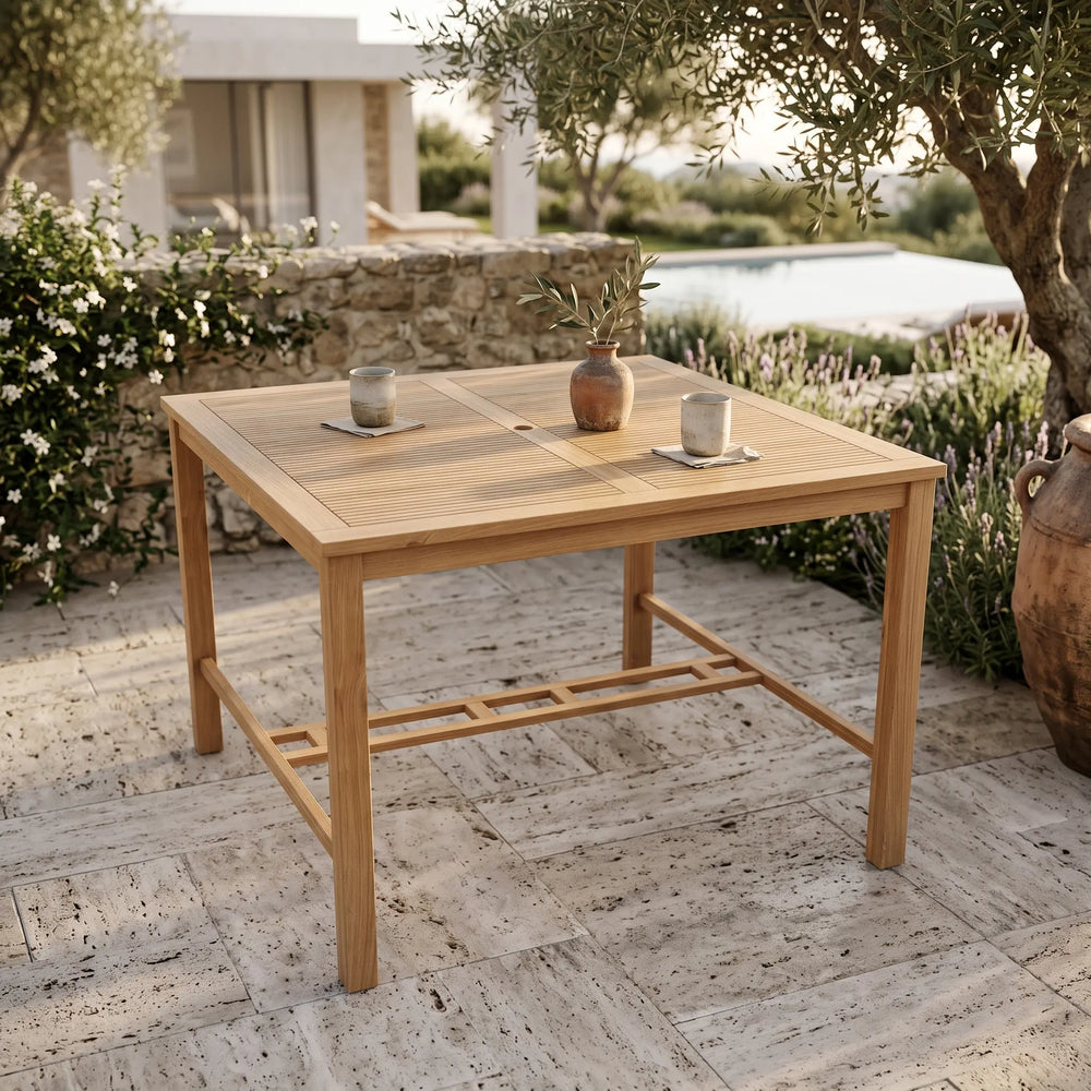 Windsor 59" Square Bar Table in Teak