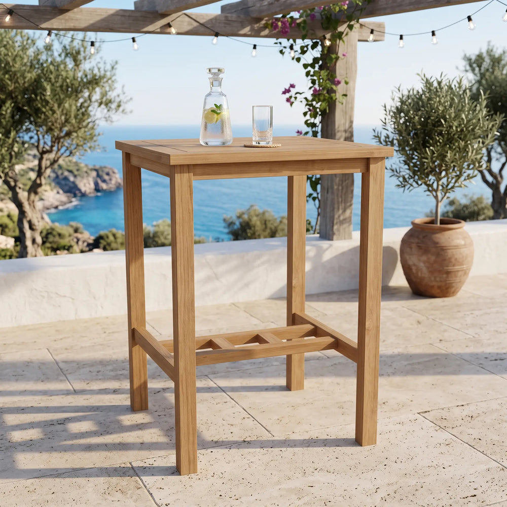 Avalon 27" Square Bar Table in Teak