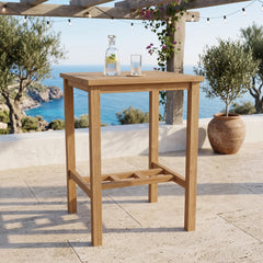 Avalon 27" Square Bar Table in Teak