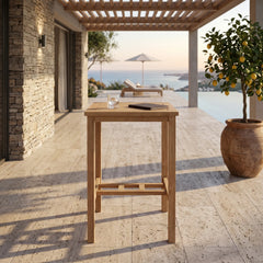 Avalon 27" Square Bar Table in Teak