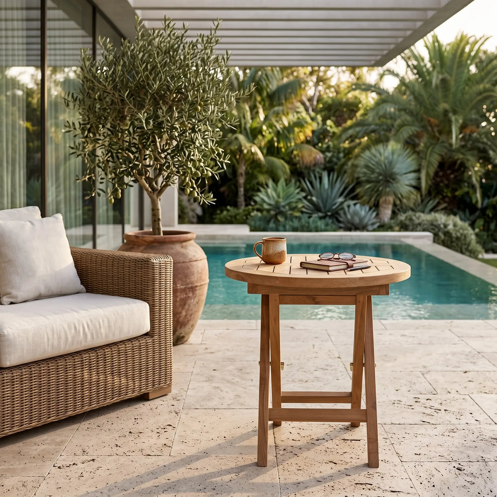 Montage 20" Round Folding Table in Teak