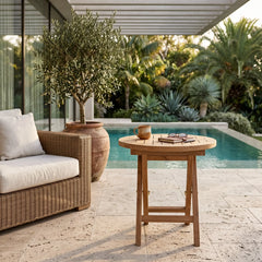 Montage 20" Round Folding Table in Teak