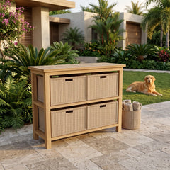 Towel Console w/ 2-Shelf Table