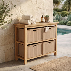 Towel Console w/ 2-Shelf Table