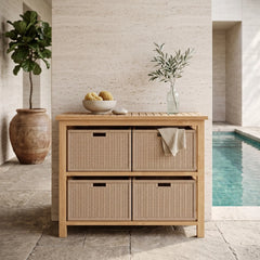 Towel Console w/ 2-Shelf Table