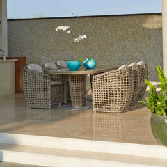 Dynasty 7 Piece Dining Set Sunbrella Cushion