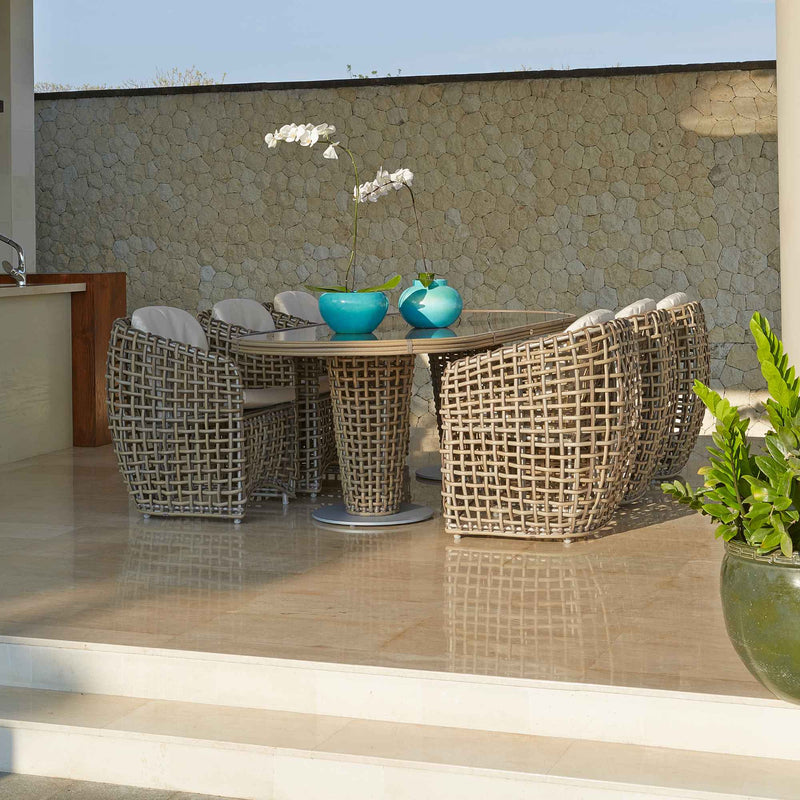 Dynasty 7 Piece Dining Set Sunbrella Cushion
