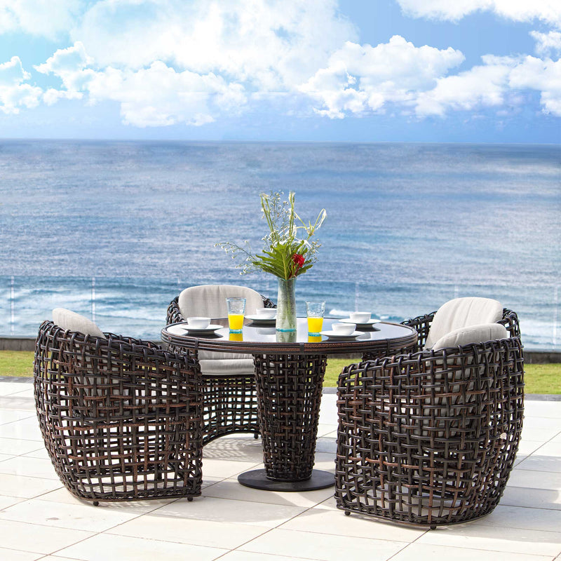 Dynasty 5 Piece Dining Set Sunbrella Cushion