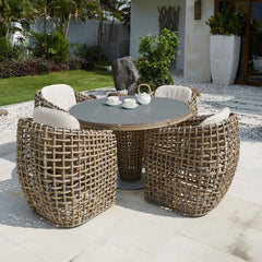 Dynasty 5 Piece Dining Set Sunbrella Cushion