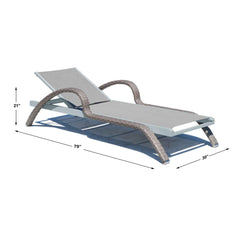 North Chaise Loungers Aluminum Frame Outdoor Chaise Set of 2 - image 4