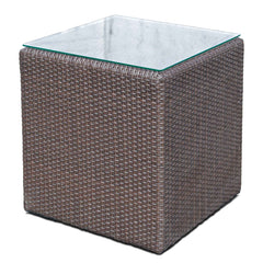 Anibal Side Table with Tempered Glass Top