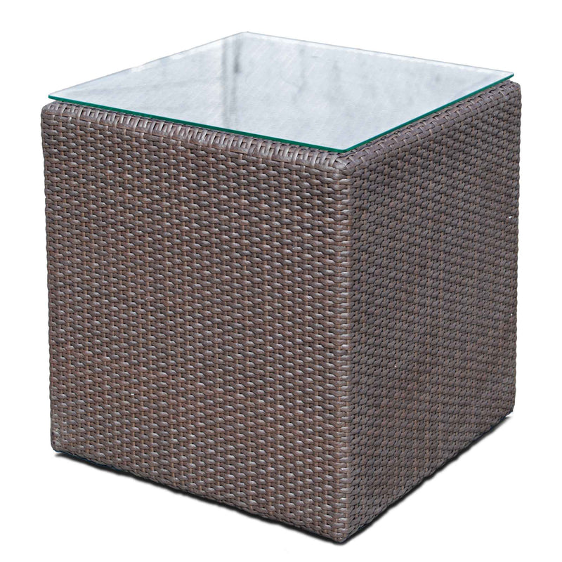 Anibal Side Table with Tempered Glass Top