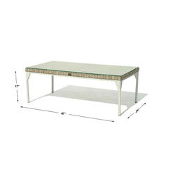 Brafta Coffee Table - Ecolene Seashell Flat Fiber Weave - image 2