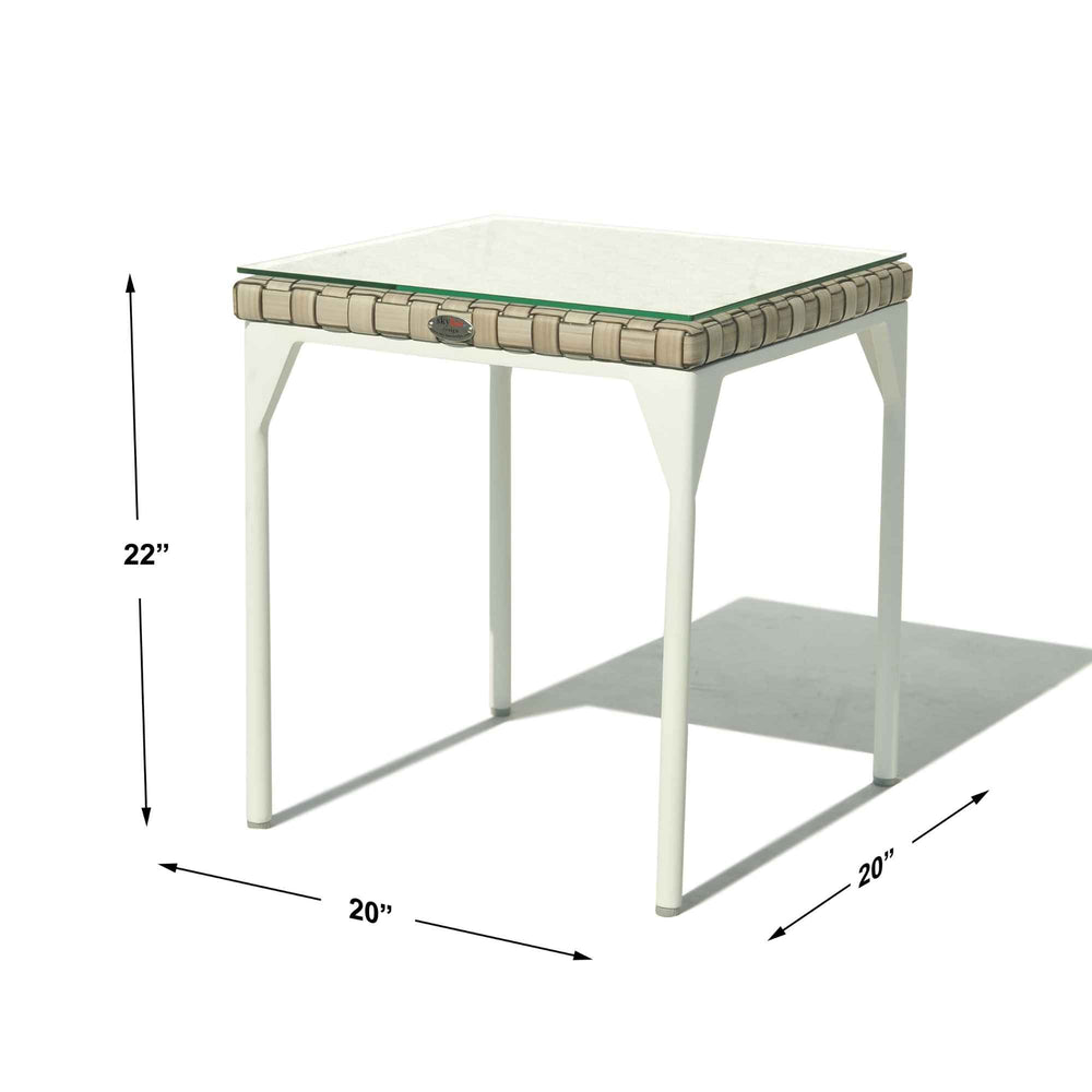 Brafta Side Table White Aluminum Frame Lounging - image 3