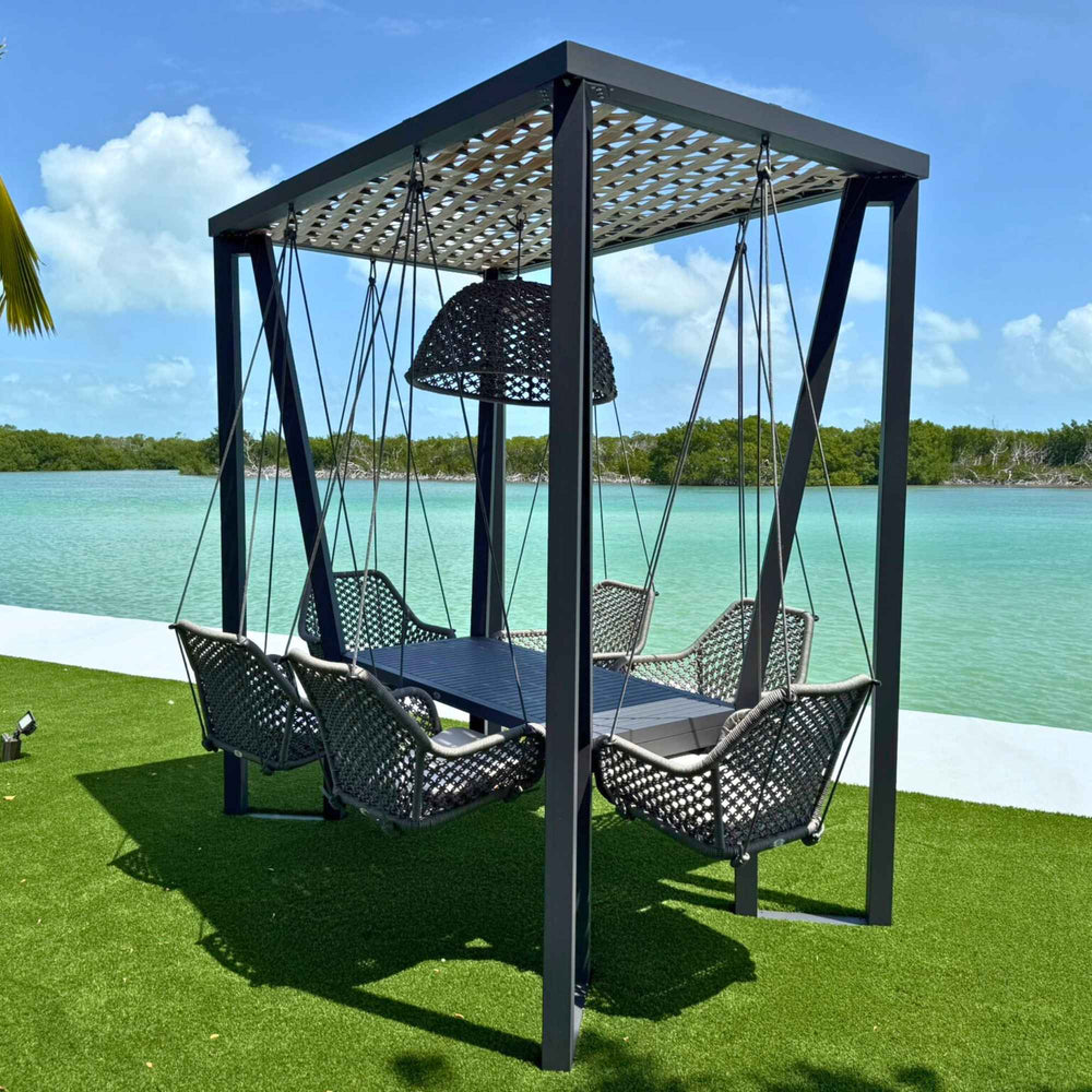 Horizon 8FT Pergola Set with Sunbrella Cushions and 6 Chairs - image 3