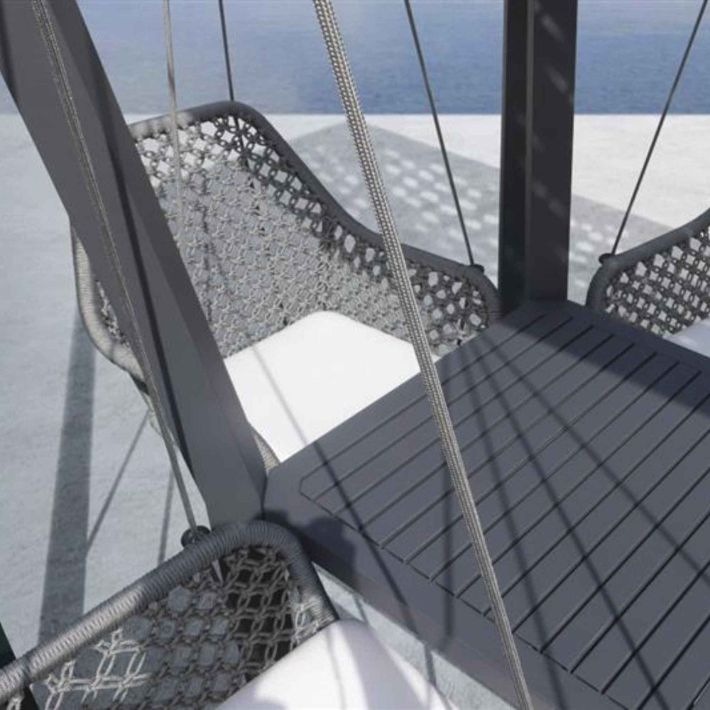 Moma Hanging Chair, Outdoor Woven Chair with Sunbrella Cushion - image 2
