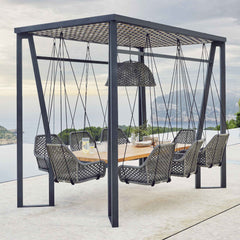 Horizon 10FT Pergola Set - Dining Set with 8 Moma Chairs