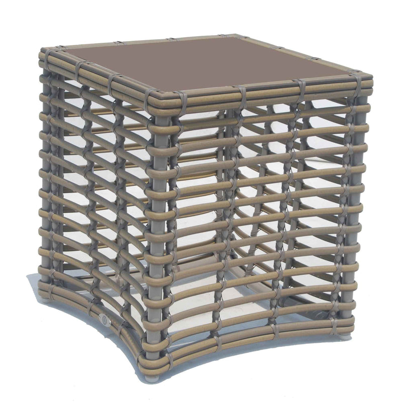 Ruby End Table - Outdoor Tempered Glass Top and Lounge