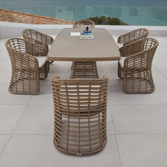 Ruby 7-Piece Dining Set with Rectangular Table, Sunbrella Cushions - image 2