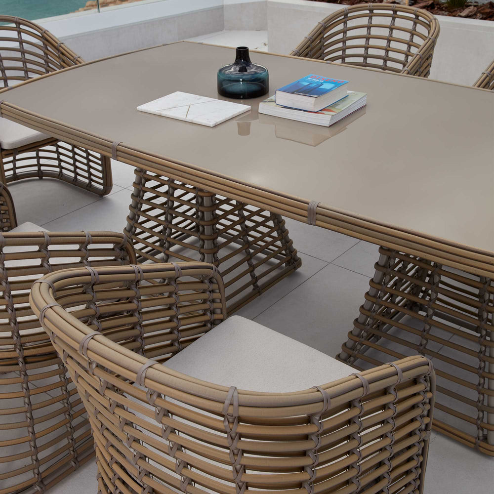 Ruby Rectangular Dining Table, Handwoven Synthetic Fiber Frame - image 3