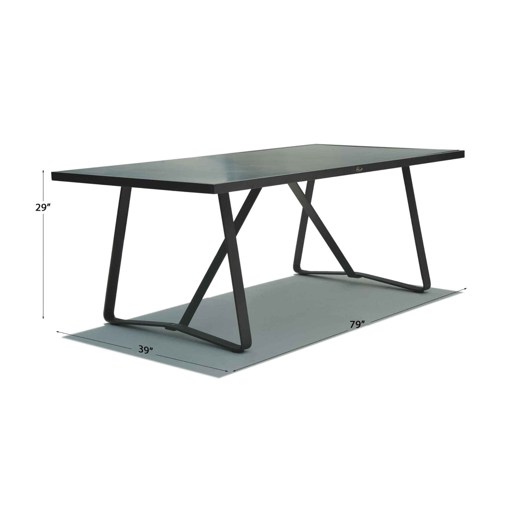 Horizon Rectangular Dining Table - Tempered Glass Top - image 2