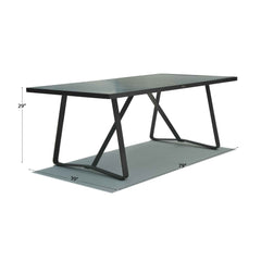 Horizon Rectangular Dining Table - Tempered Glass Top - image 2