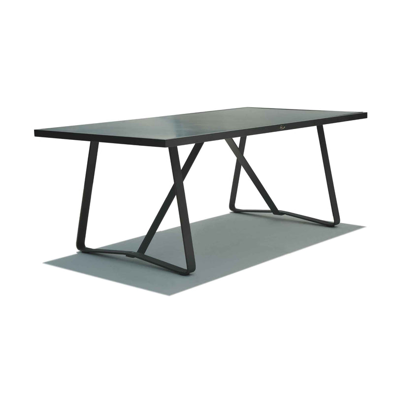 Horizon Rectangular Dining Table - Tempered Glass Top