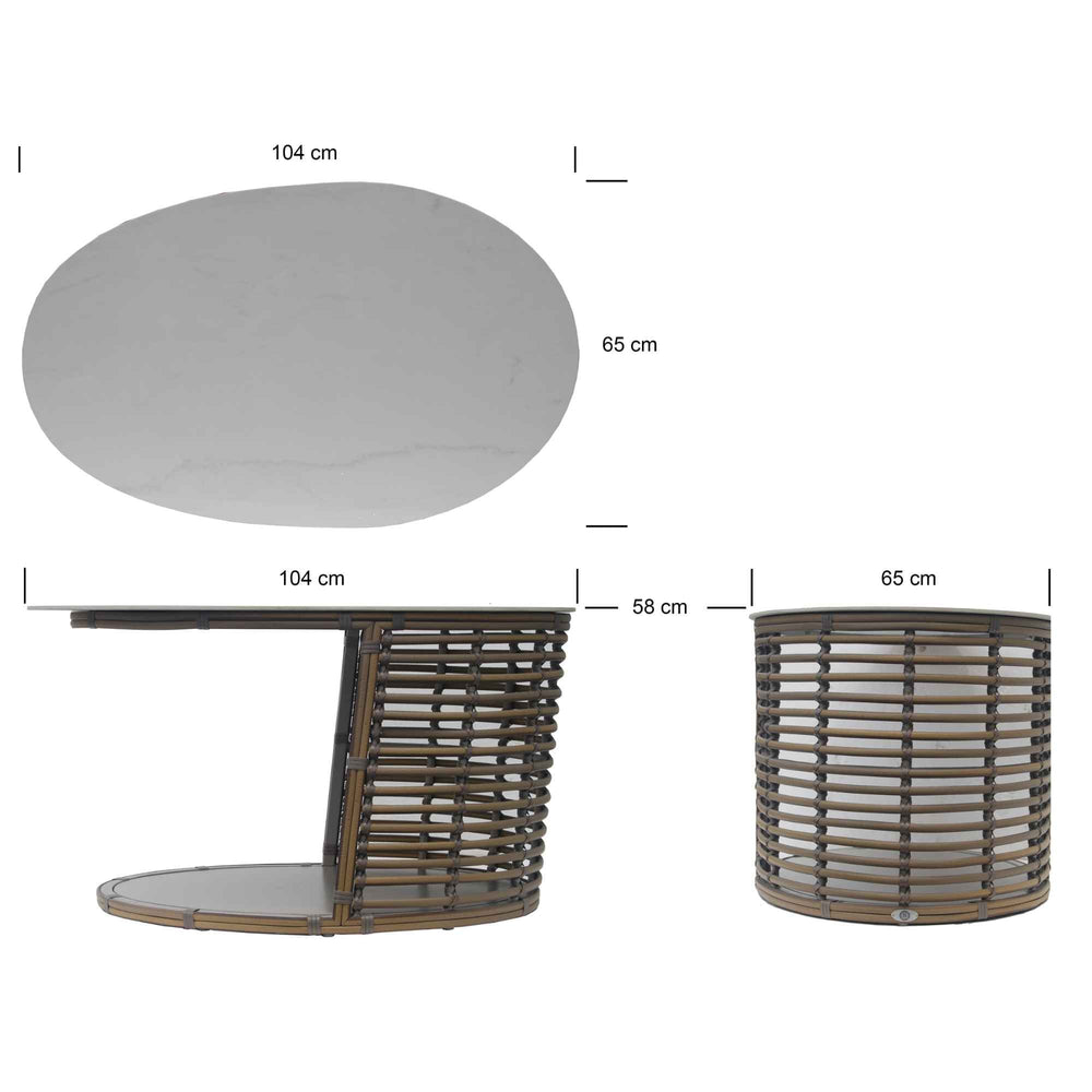 Ruby Auxiliary Table, Outdoor Side Table with Tempered Glass Top - image 2