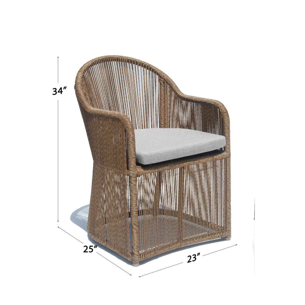 Calixto Outdoor Dining Armchair - Powder-Coated Aluminum Frame - image 3