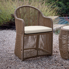 Calixto Outdoor Dining Armchair - Powder-Coated Aluminum Frame