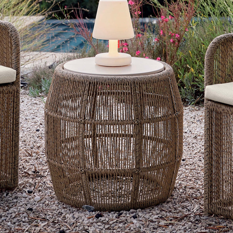 Calixto Outdoor Side Table - Powder-Coated Aluminum Frame