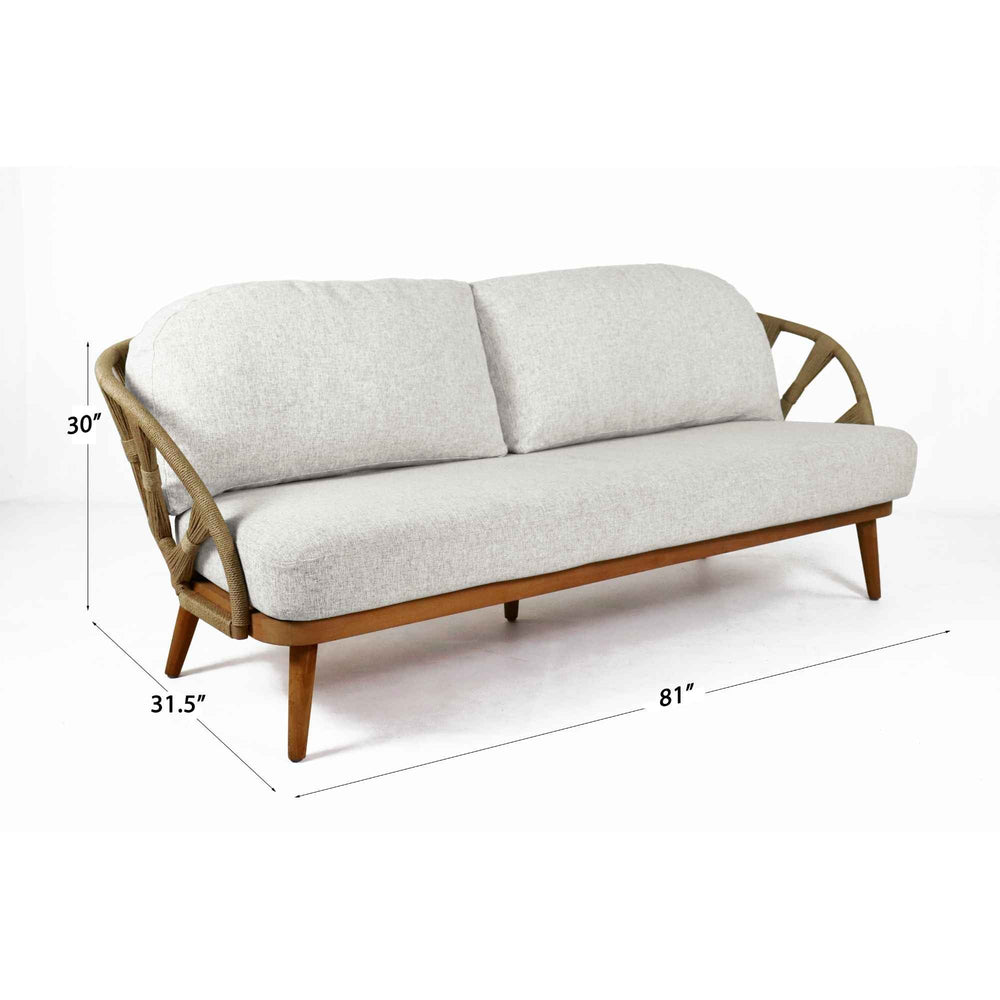 Krabi Sofa Teak Outdoor Sofa with Sunbrella Cushions, Commercial Grade - image 3