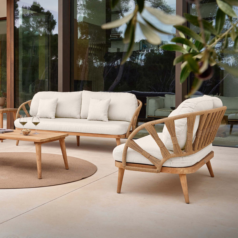 Krabi Sofa Teak Outdoor Sofa with Sunbrella Cushions, Commercial Grade - image 2