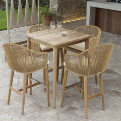 Calixto Outdoor Pub Set Powder-Coated Aluminum Frame 5-Piece