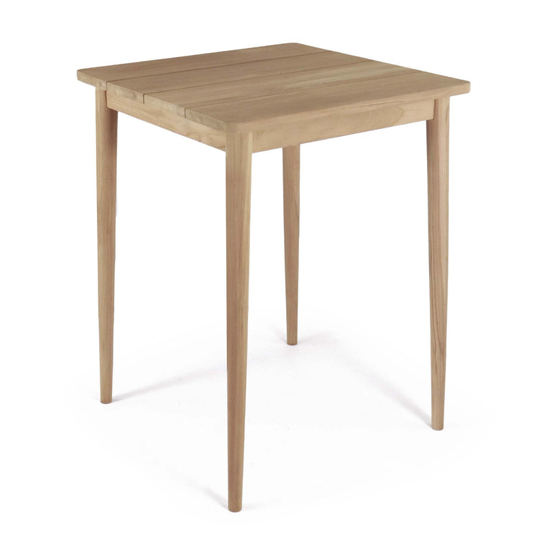 Krabi Outdoor Square Teak Pub Table, Commercial Grade Finish