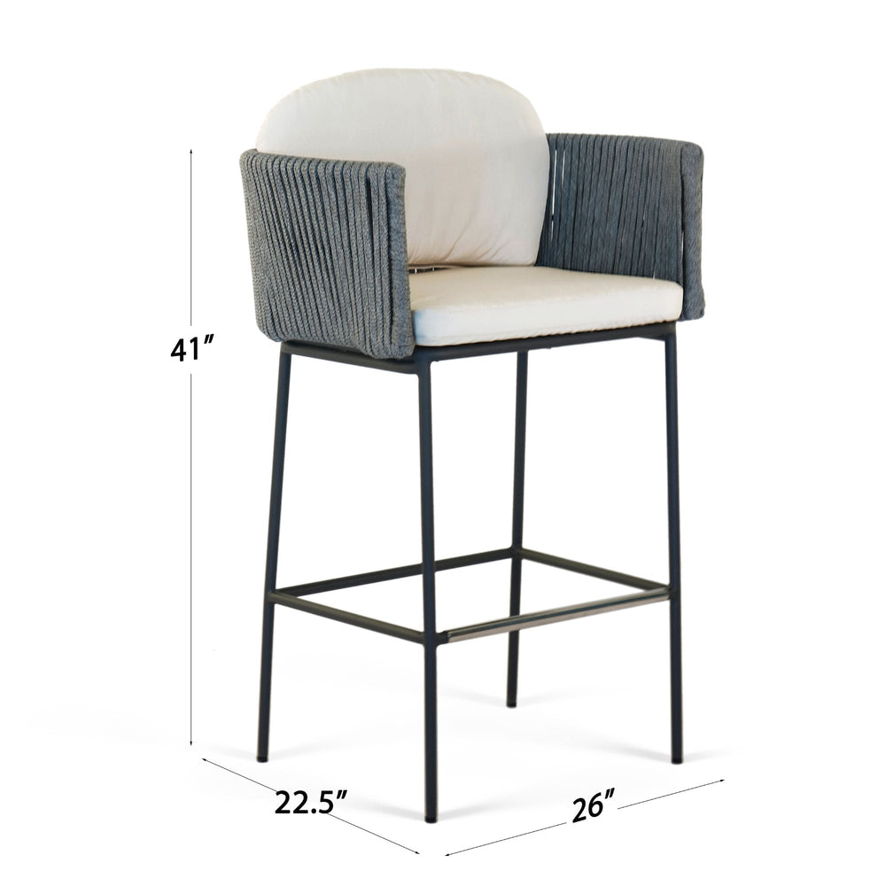Boston Outdoor Barstool - Powder-Coated Aluminum Frame, Modern - image 2