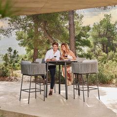 Boston Outdoor Pub Set - 4 Barstools and Pub Table, Sunbrella