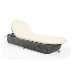 Boston Outdoor Chaise Lounger - Powder-Coated Aluminum Frame - image 3