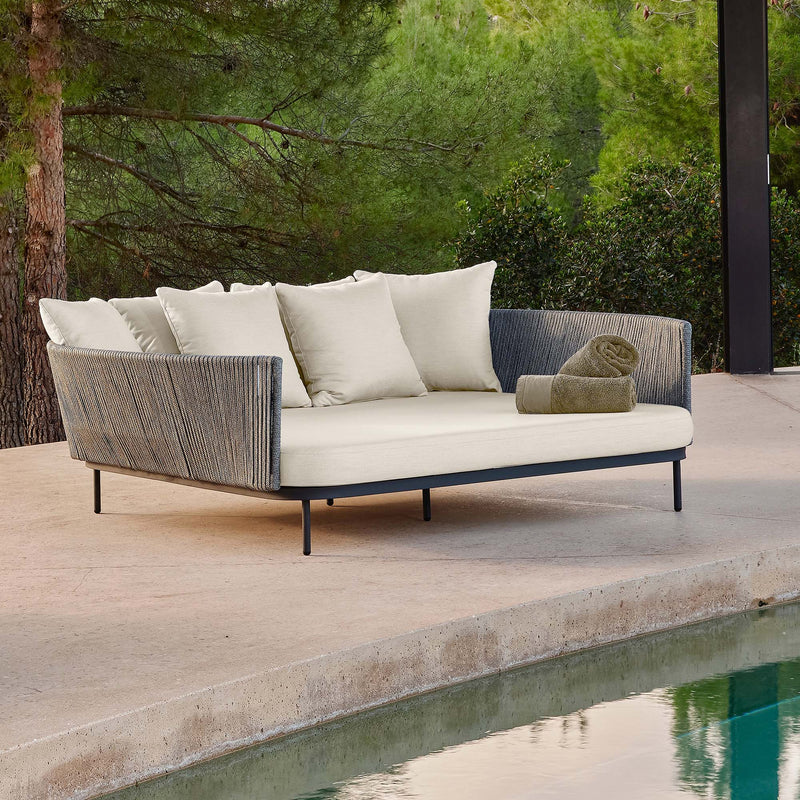 Boston Outdoor Daybed, Sunbrella Cushion and Poolside