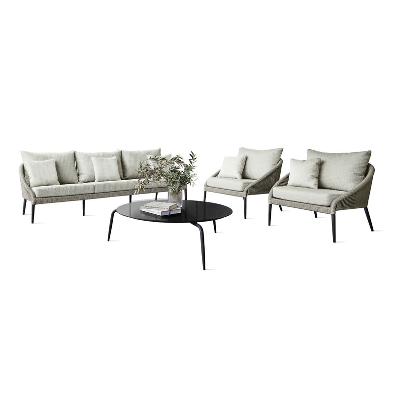 Rodona Seating Set Outdoor Sofa and Chairs with Sunbrella Fabric
