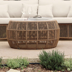 Calixto Outdoor Coffee Table, Powder-Coated Aluminum Frame