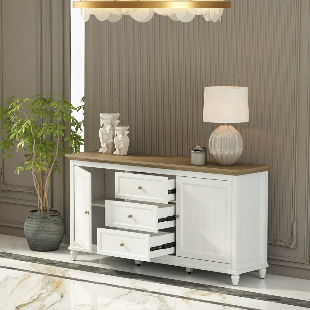 Chenon Sideboard - White & Brown - image 4