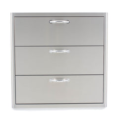 30" Blaze Triple Access Stainless Steel Drawer Unit - SKU: BLZ-30W-3DRW-LT