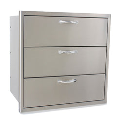 30" Blaze Triple Access Stainless Steel Drawer Unit - SKU: BLZ-30W-3DRW-LT