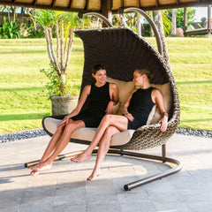 Celeste Double Hanging Chair, Outdoor Double-Seat with Sunbrella