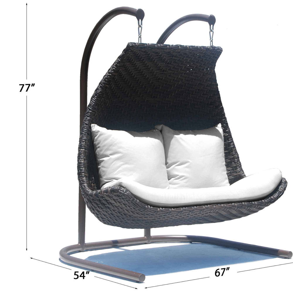Celeste Double Hanging Chair, Outdoor Double-Seat with Sunbrella - image 3