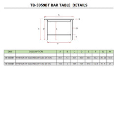 Windsor 59" Square Bar Table - image 4