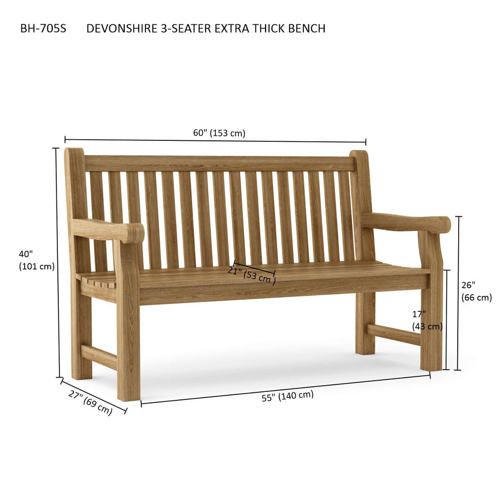 Devonshire 3-Seater Extra Thick Bench - image 4