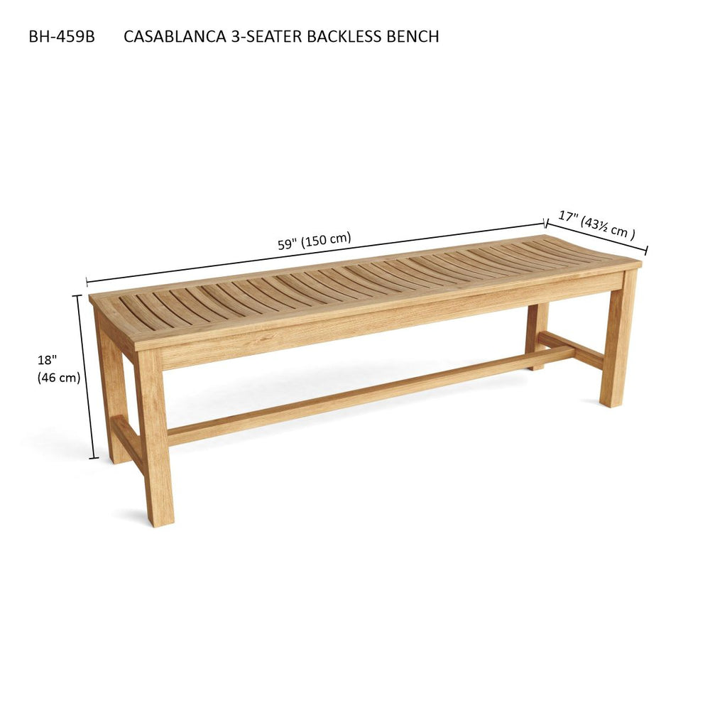 Casablanca 3-Seater Backless Bench - image 4